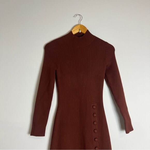 Sezane Harper Dress Merino Wool in Mocha Size XS - Picture 3 of 6